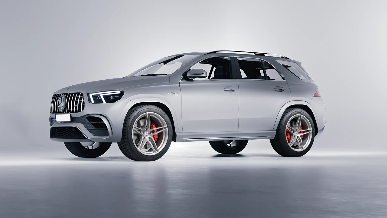 Mercedes-Benz AMG GLE 2021 on HRE Performance Wheels P107 forged wheels, front three-quarter view