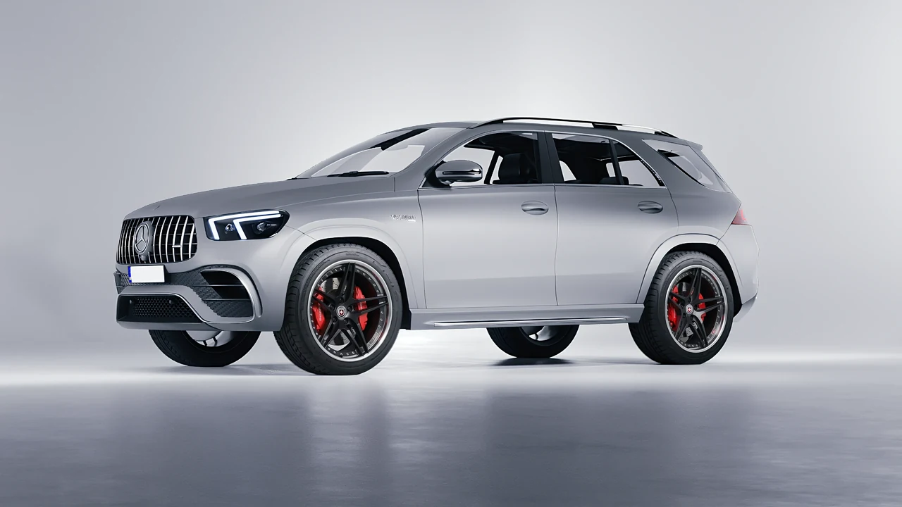 Mercedes-Benz AMG GLE 2021 on HRE Performance Wheels S107 forged wheels, front three-quarter view