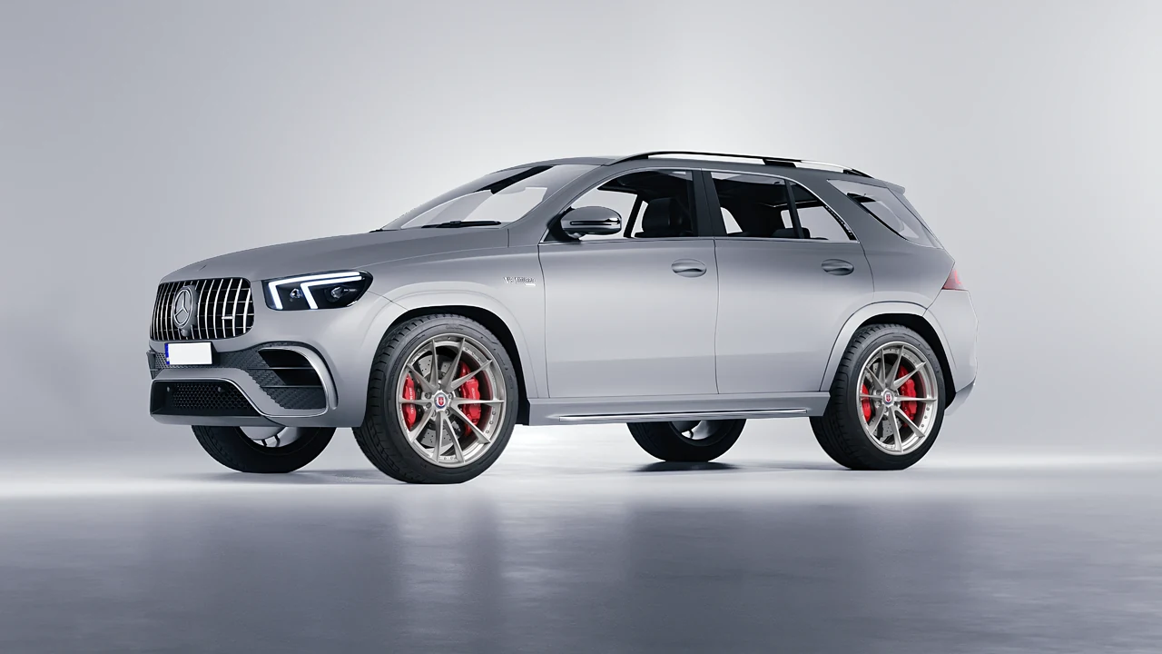 Mercedes-Benz AMG GLE 2021 on HRE Performance Wheels S204 forged wheels, front three-quarter view