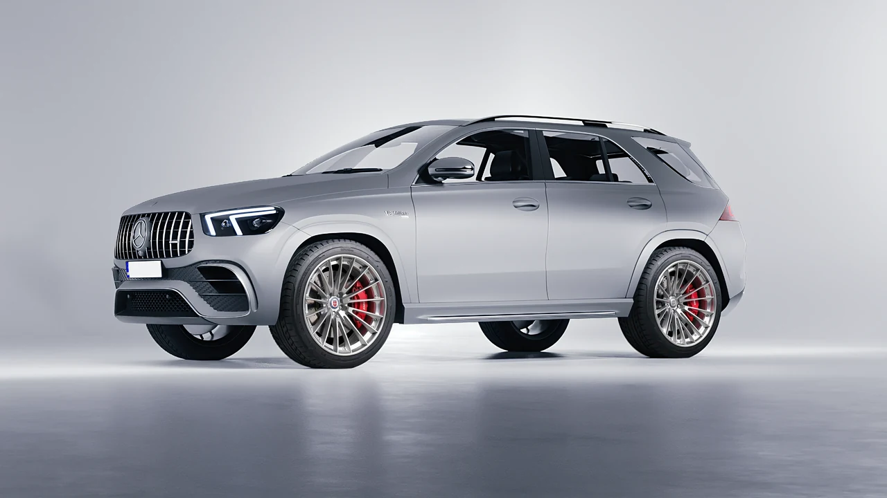 Mercedes-Benz AMG GLE 2021 on HRE Performance Wheels S209 forged wheels, front three-quarter view