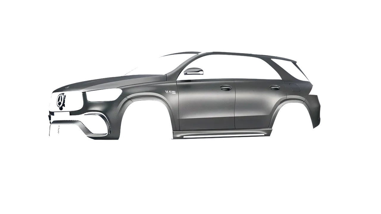 Mercedes-Benz AMG GLE 2021 wrapped in Black Rock Grey (Avery Dennison SW900-823-M), front three-quarter view