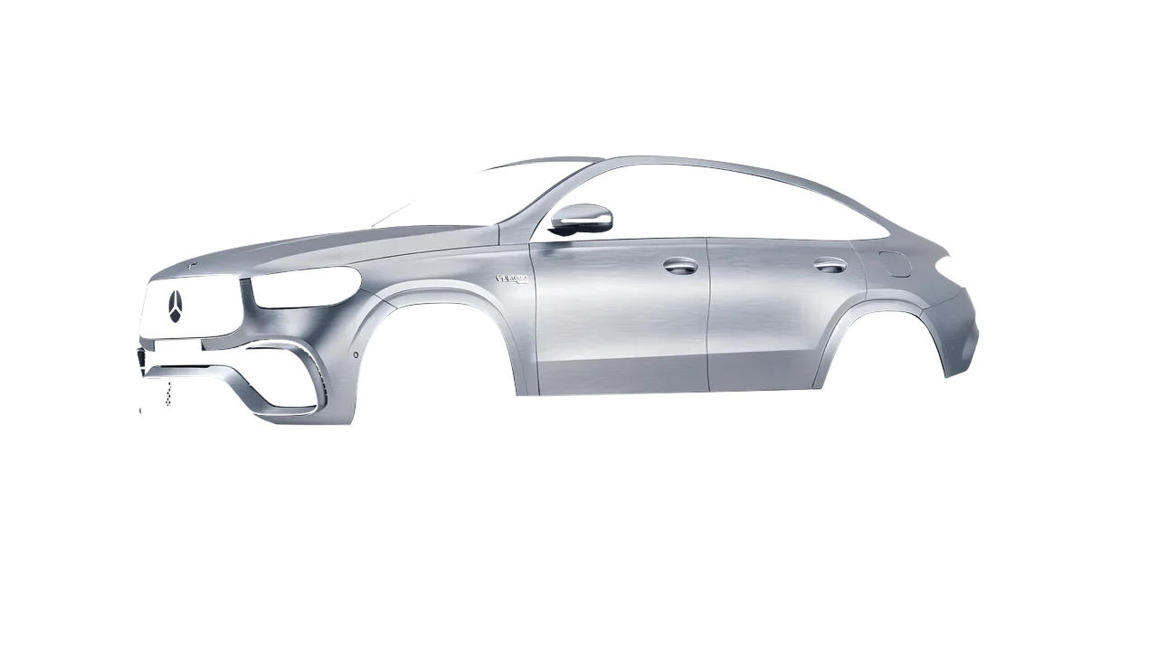 Mercedes-Benz AMG GLE 63 Coupe 2021 wrapped in Brushed Aluminum (Avery Dennison SW900-812-X), front three-quarter view