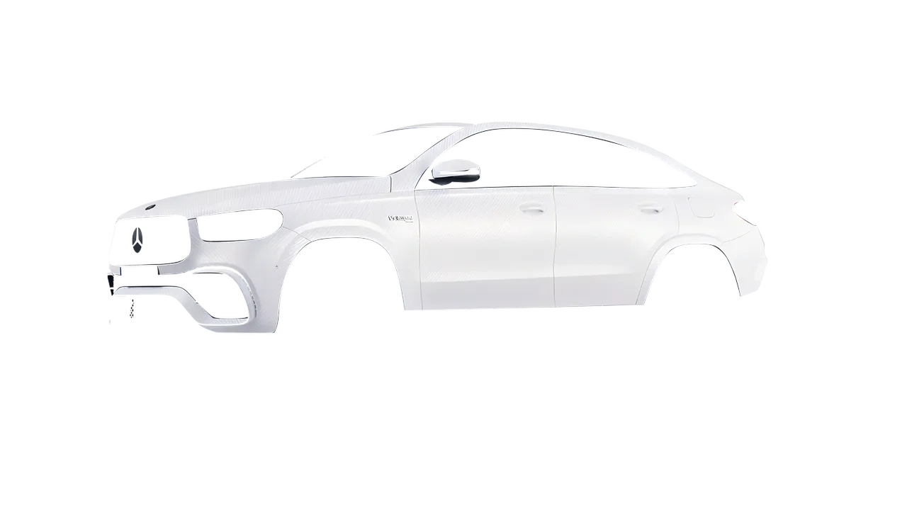 Mercedes-Benz AMG GLE 63 Coupe 2021 wrapped in Carbon Fiber White (Avery Dennison SW900-115-X), front three-quarter view