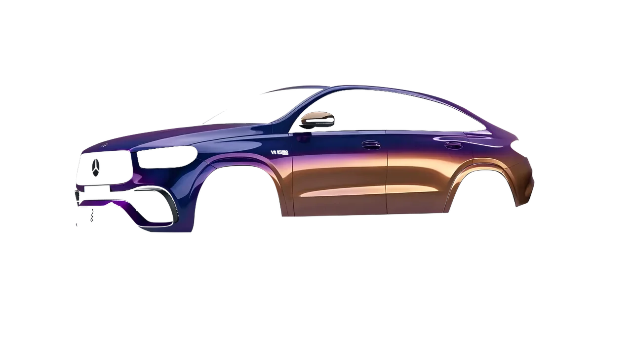 Mercedes-Benz AMG GLE 63 Coupe 2021 wrapped in Gloss Flip Deep Space (3M GP278), front three-quarter view