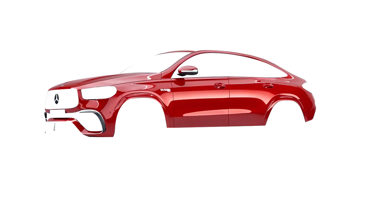 Mercedes-Benz AMG GLE 63 Coupe 2021 wrapped in Hot Rod Red (3M G13), front three-quarter view