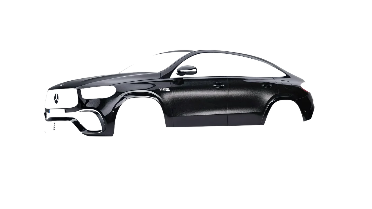 Mercedes-Benz AMG GLE 63 Coupe 2021 wrapped in Mystery Black (Avery Dennison SW900-184-M), front three-quarter view