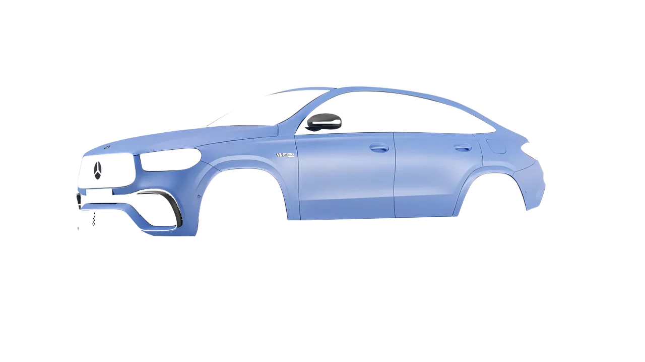 Mercedes-Benz AMG GLE 63 Coupe 2021 wrapped in Dreamline Blue (Avery Dennison SW900-616-O), front three-quarter view