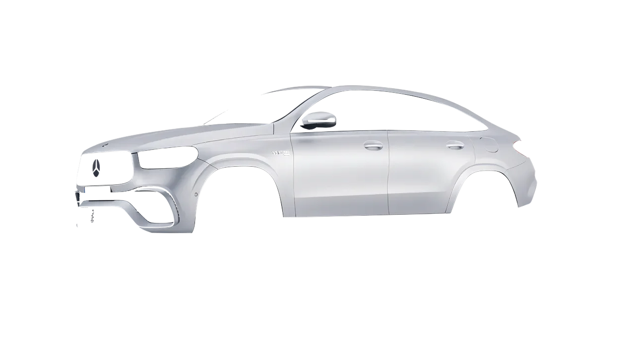 Mercedes-Benz AMG GLE 63 Coupe 2021 wrapped in Matte Silver (3M M21), front three-quarter view