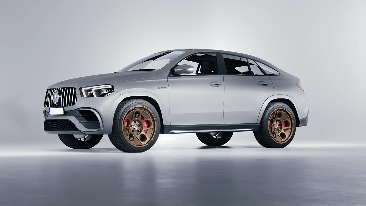 Mercedes-Benz AMG GLE 63 Coupe 2021 on HRE Performance Wheels 454-GTM forged wheels, front three-quarter view