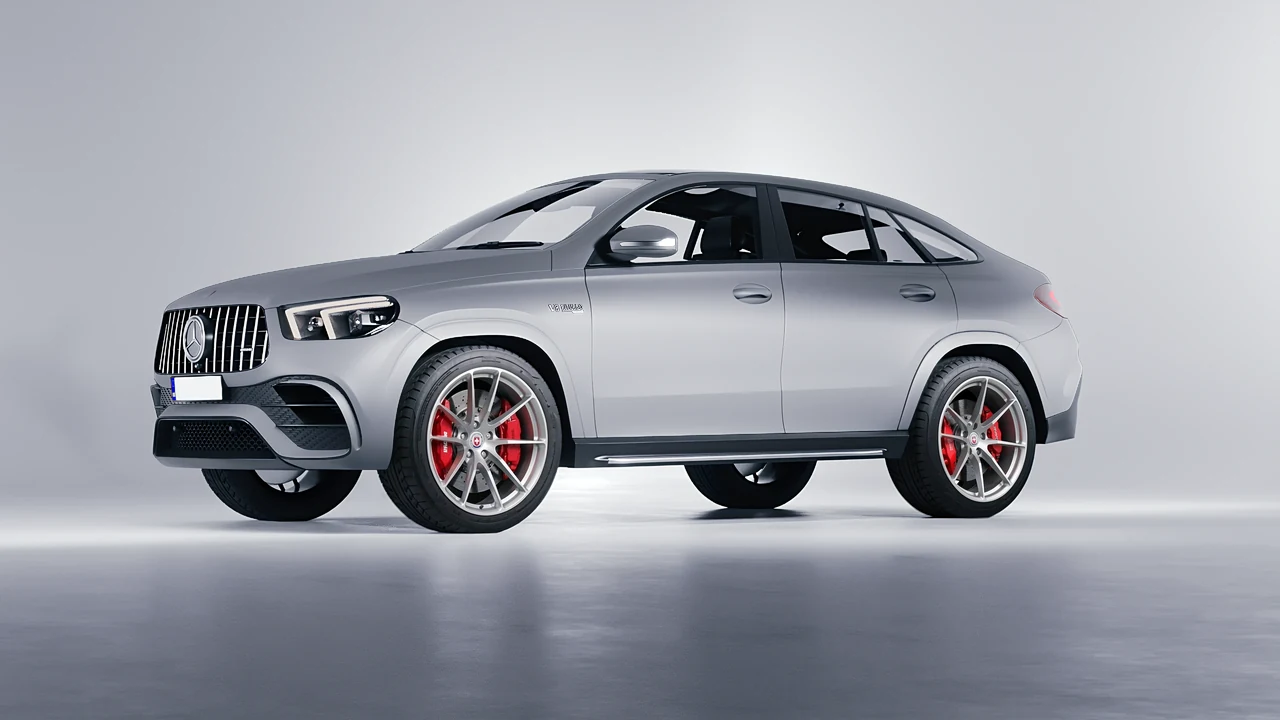 Mercedes-Benz AMG GLE 63 Coupe 2021 on HRE Performance Wheels P104 forged wheels, front three-quarter view