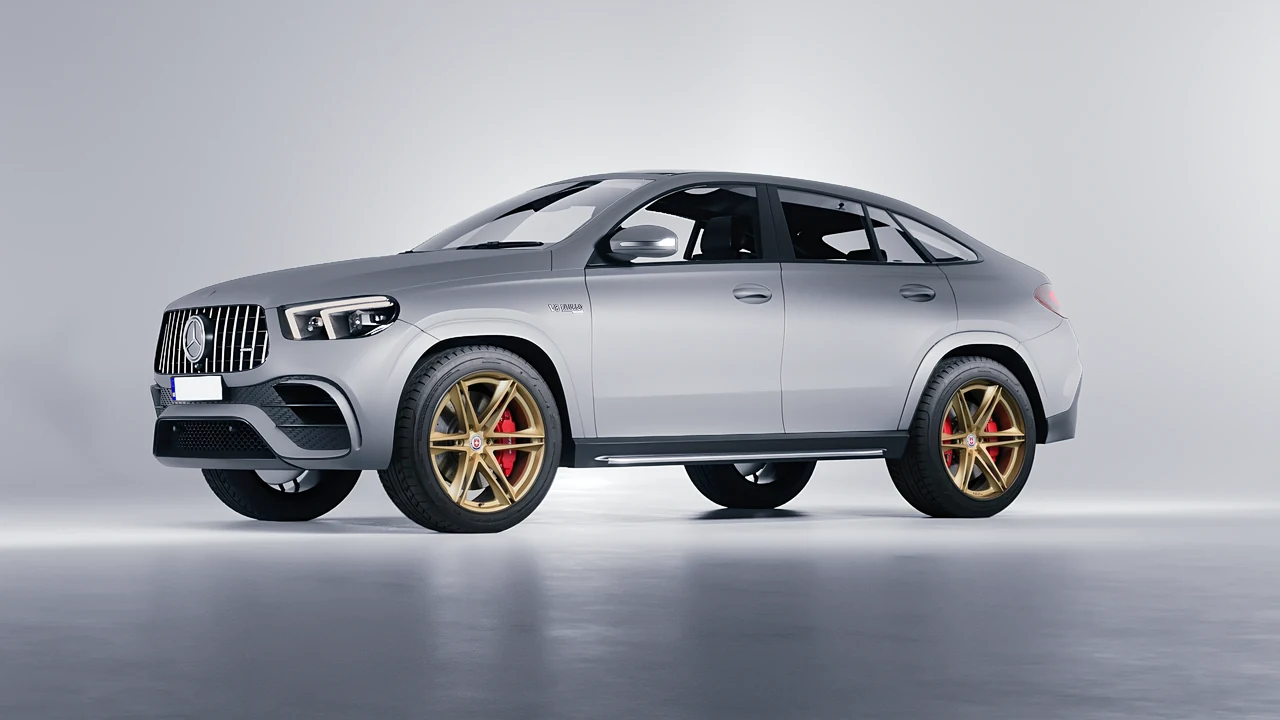 Mercedes-Benz AMG GLE 63 Coupe 2021 on HRE Performance Wheels S267H forged wheels, front three-quarter view