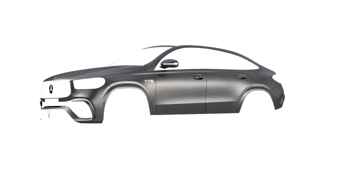 Mercedes-Benz AMG GLE 63 Coupe 2021 wrapped in Black Rock Grey (Avery Dennison SW900-823-M), front three-quarter view