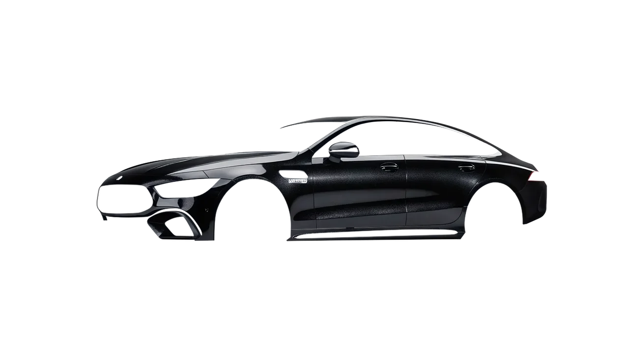 Mercedes-Benz AMG GT 63 2023 wrapped in Mystery Black (Avery Dennison SW900-184-M), front three-quarter view