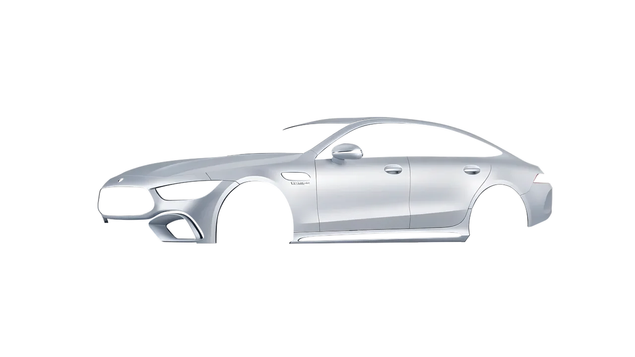 Mercedes-Benz AMG GT 63 2023 wrapped in Matte Silver (3M M21), front three-quarter view