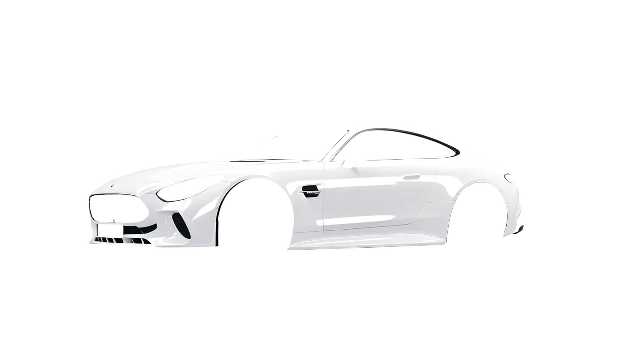 Mercedes-Benz AMG GT Coupe 2024 wrapped in Gloss White (3M G10), front three-quarter view