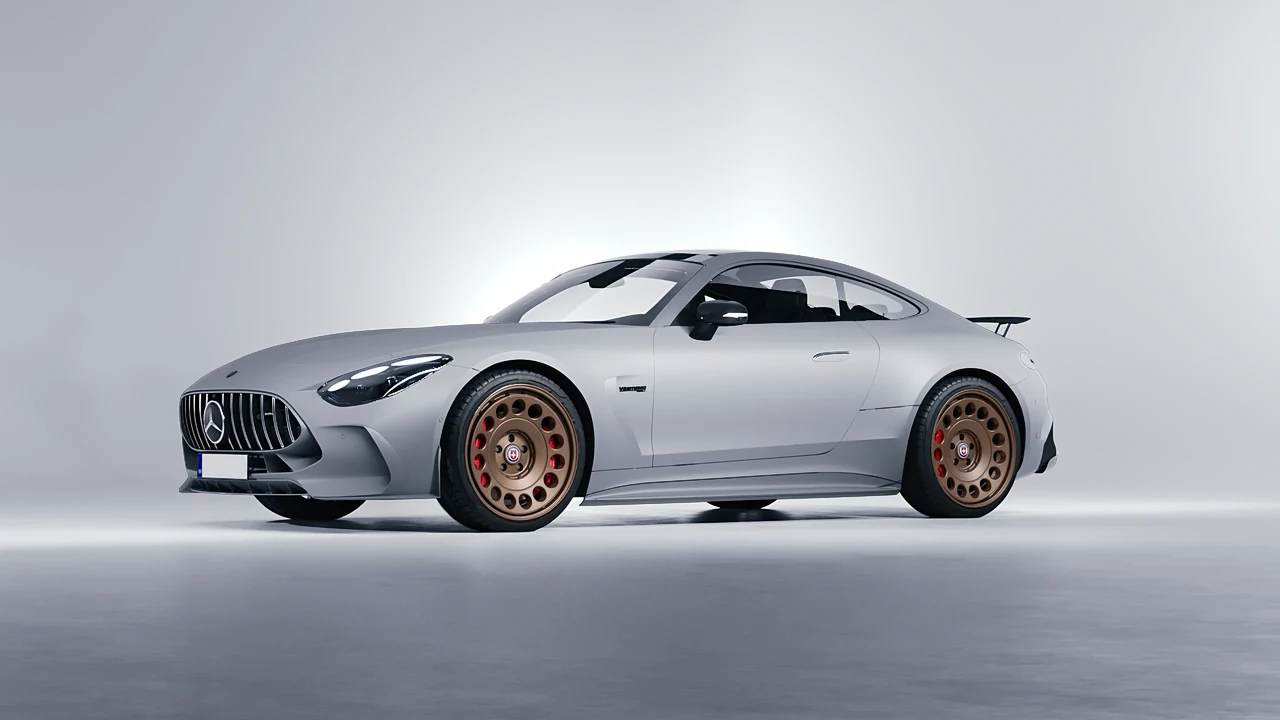 Mercedes-Benz AMG GT Coupe 2024 on HRE Performance Wheels 037-GTM forged wheels, front three-quarter view