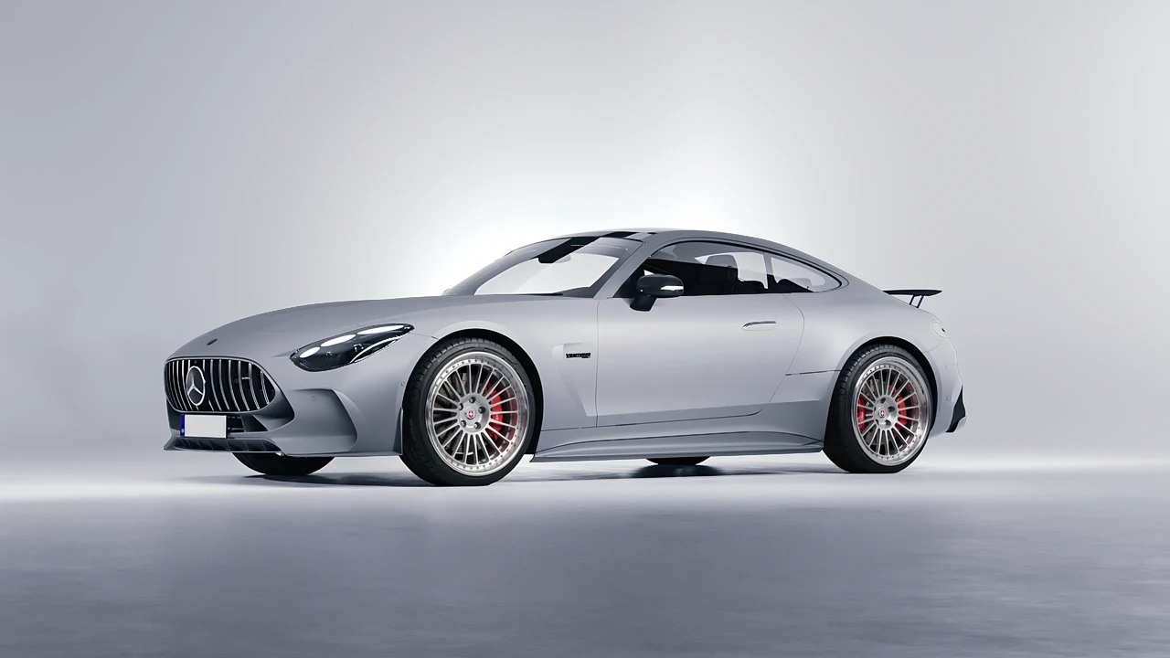 Mercedes-Benz AMG GT Coupe 2024 on HRE Performance Wheels 309 forged wheels, front three-quarter view