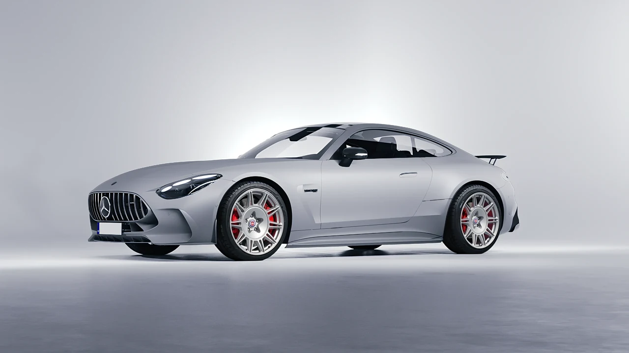 Mercedes-Benz AMG GT Coupe 2024 on HRE Performance Wheels 528M forged wheels, front three-quarter view