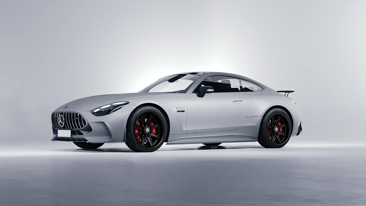 Mercedes-Benz AMG GT Coupe 2024 on HRE Performance Wheels HD188H forged wheels, front three-quarter view
