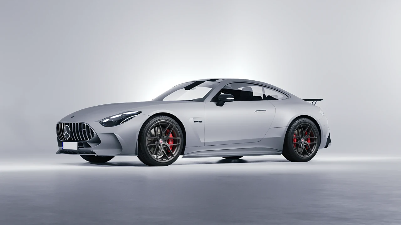 Mercedes-Benz AMG GT Coupe 2024 on HRE Performance Wheels P161 forged wheels, front three-quarter view