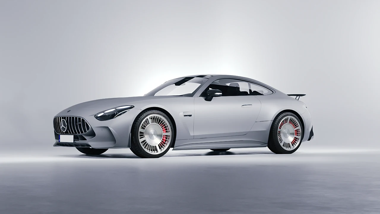 Mercedes-Benz AMG GT Coupe 2024 on RDB LA Masterpiece forged wheels, front three-quarter view
