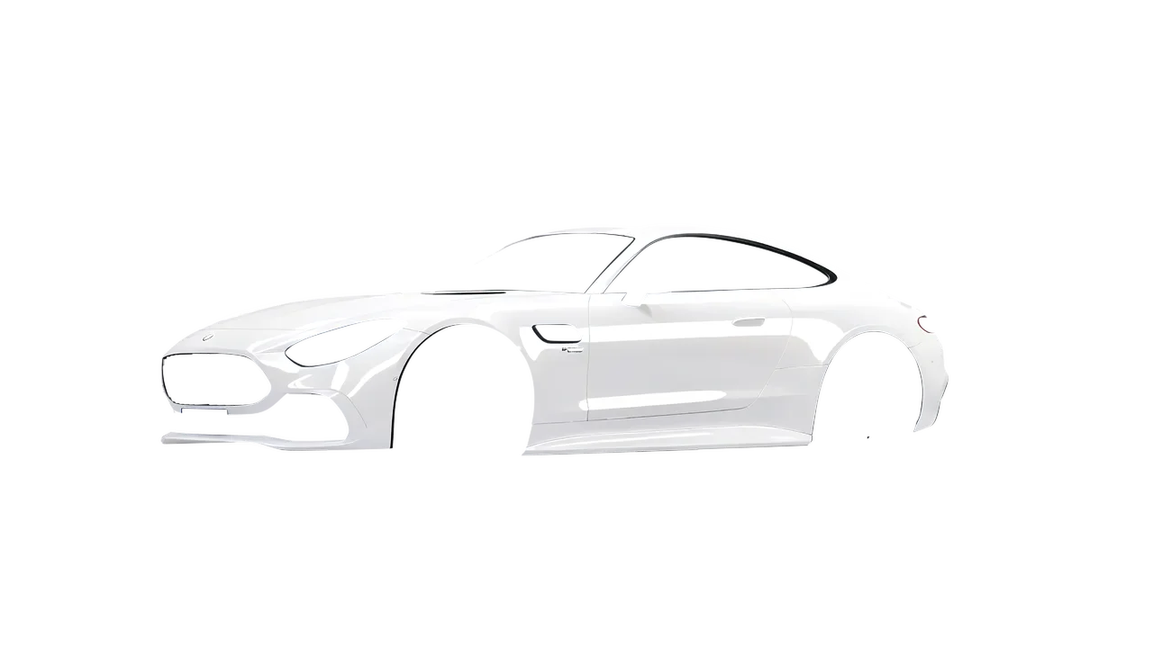 Mercedes-Benz AMG GT43 Coupe 2024 wrapped in Gloss White (3M G10), front three-quarter view