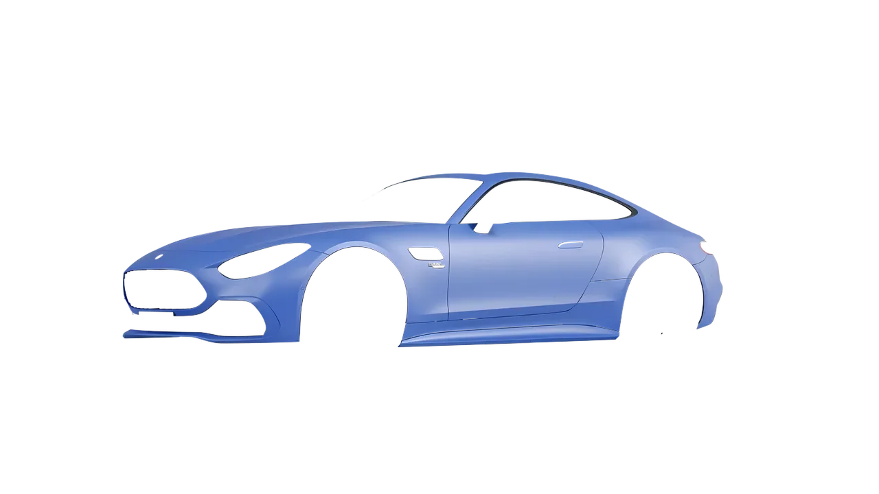 Mercedes-Benz AMG GT43 Coupe 2024 wrapped in Dreamline Blue (Avery Dennison SW900-616-O), front three-quarter view