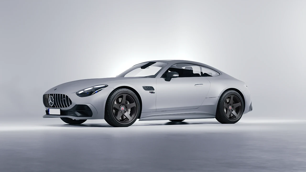 Mercedes-Benz AMG GT43 Coupe 2024 on HRE Performance Wheels 305-GT forged wheels, front three-quarter view