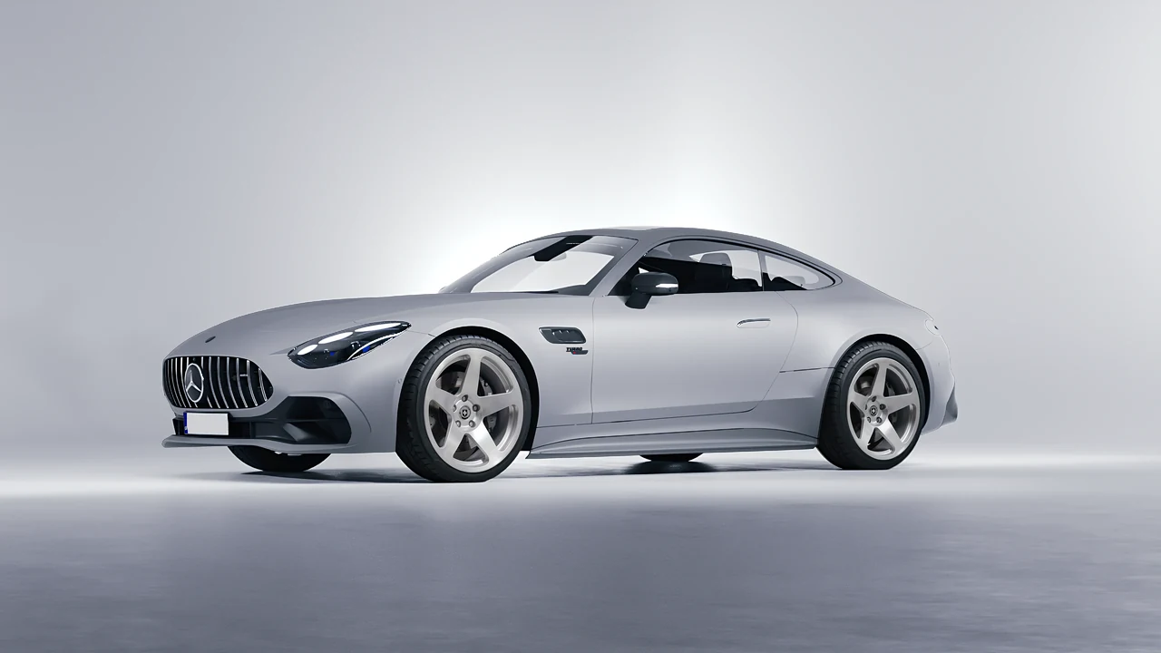 Mercedes-Benz AMG GT43 Coupe 2024 on HRE Performance Wheels 305M forged wheels, front three-quarter view