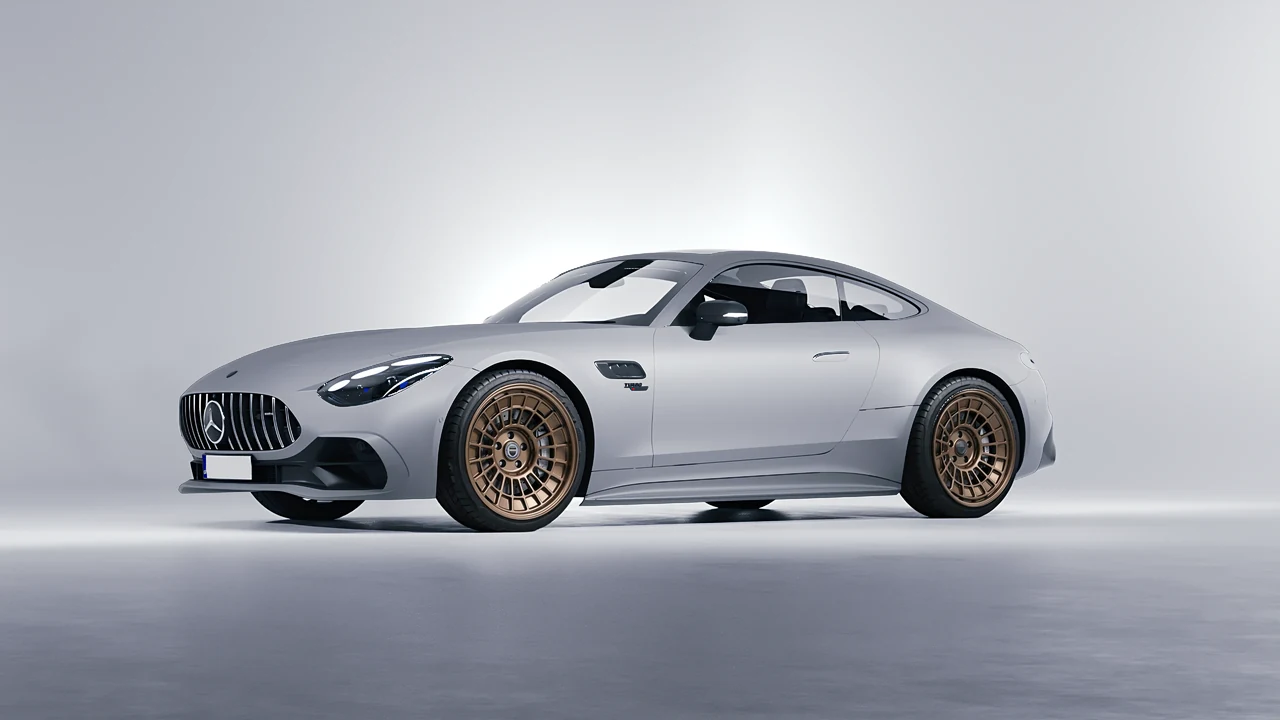Mercedes-Benz AMG GT43 Coupe 2024 on HRE Performance Wheels 515-GTM forged wheels, front three-quarter view