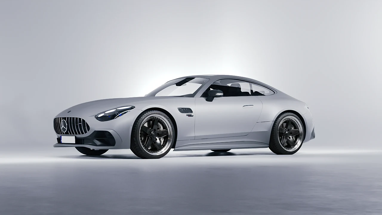 Mercedes-Benz AMG GT43 Coupe 2024 on HRE Performance Wheels 517 forged wheels, front three-quarter view