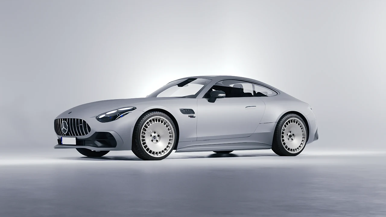 Mercedes-Benz AMG GT43 Coupe 2024 on HRE Performance Wheels 935M forged wheels, front three-quarter view