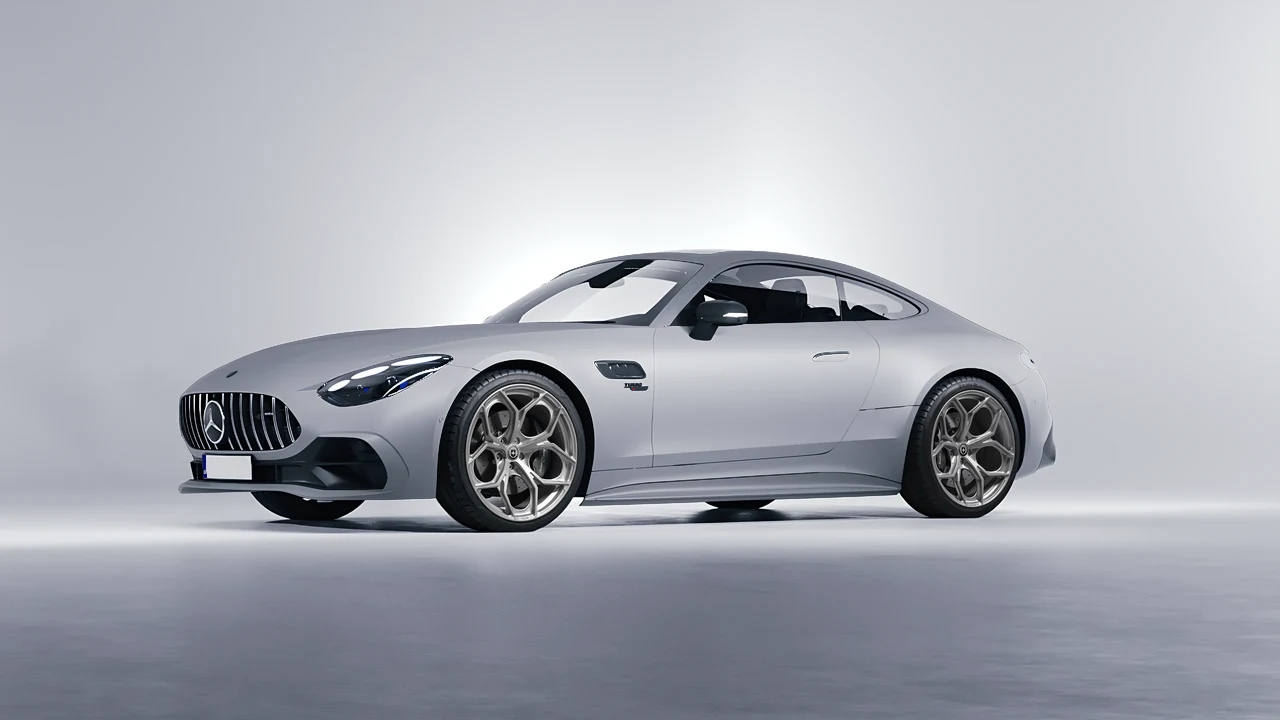 Mercedes-Benz AMG GT43 Coupe 2024 on HRE Performance Wheels P111SC forged wheels, front three-quarter view