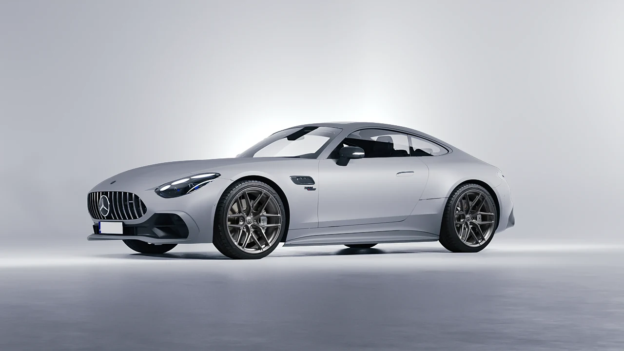 Mercedes-Benz AMG GT43 Coupe 2024 on HRE Performance Wheels P161SC forged wheels, front three-quarter view