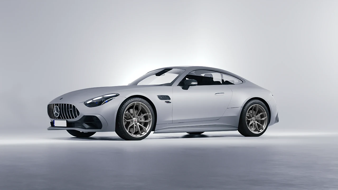 Mercedes-Benz AMG GT43 Coupe 2024 on HRE Performance Wheels P201 forged wheels, front three-quarter view