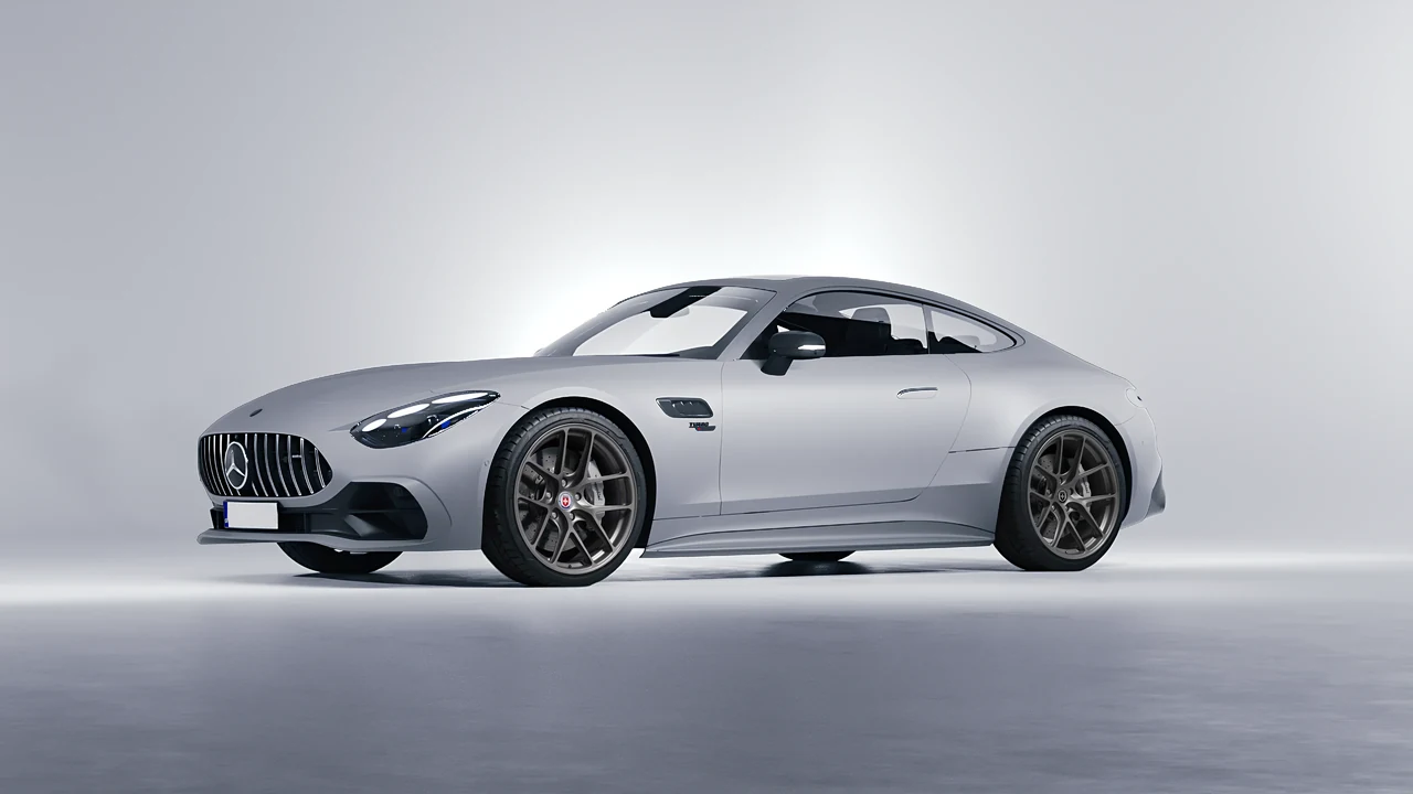 Mercedes-Benz AMG GT43 Coupe 2024 on HRE Performance Wheels R101-Lightweight forged wheels, front three-quarter view
