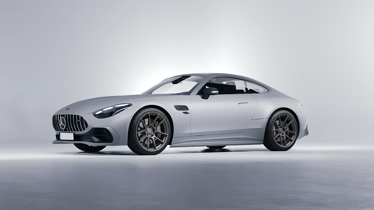 Mercedes-Benz AMG GT43 Coupe 2024 on HRE Performance Wheels RC104 forged wheels, front three-quarter view