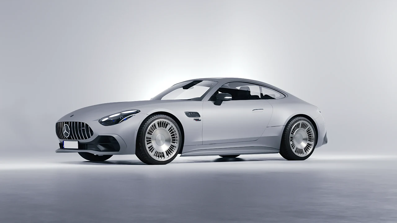 Mercedes-Benz AMG GT43 Coupe 2024 on RDB LA Masterpiece forged wheels, front three-quarter view