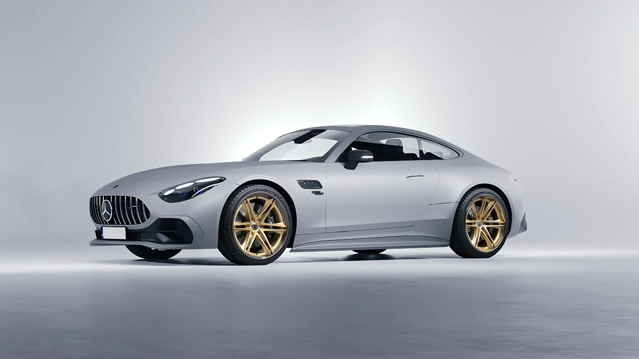 Mercedes-Benz AMG GT43 Coupe 2024 on HRE Performance Wheels S267H forged wheels, front three-quarter view