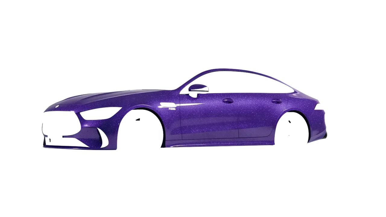 Mercedes-Benz AMG Gt53 4 Door 2023 wrapped in Purple (Avery Dennison SW900-587-D), front three-quarter view