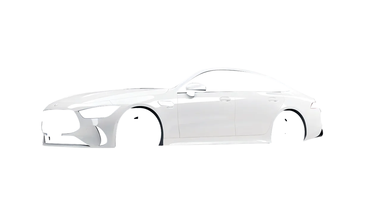 Mercedes-Benz AMG Gt53 4 Door 2023 wrapped in Gloss White (3M G10), front three-quarter view
