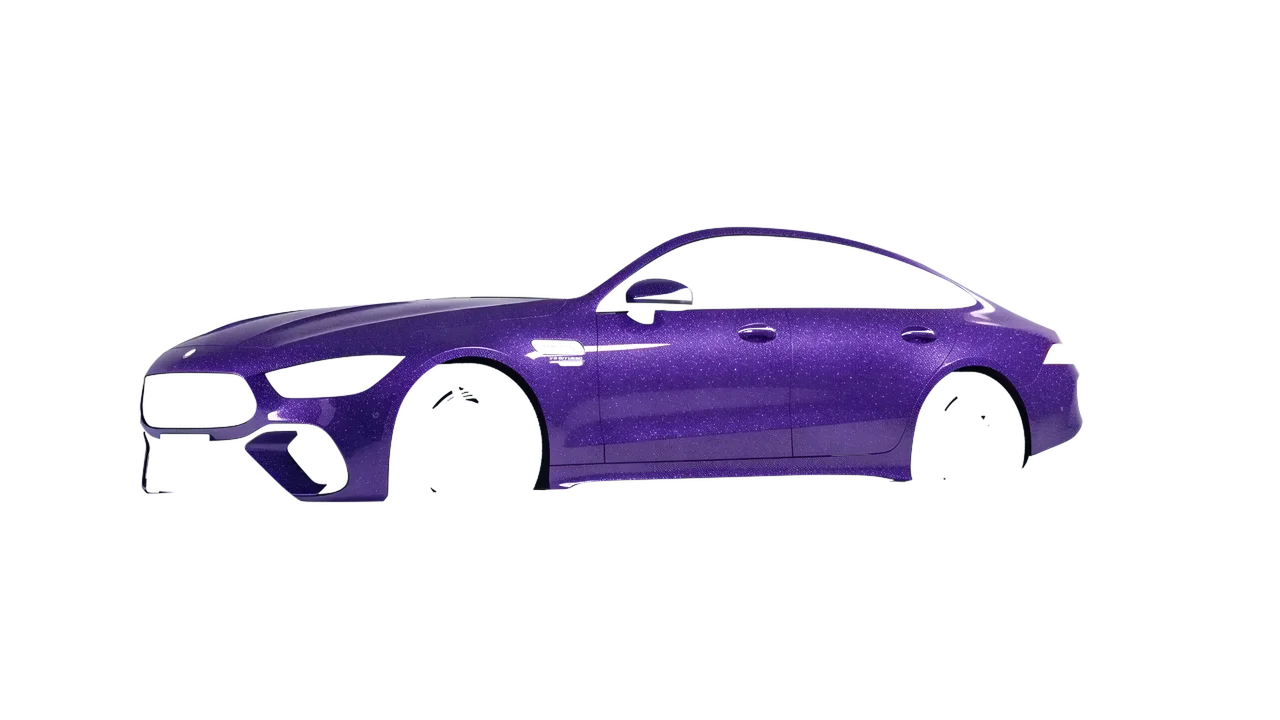 Mercedes-Benz AMG Gt63 S E Performance 4 Door 2023 wrapped in Purple (Avery Dennison SW900-587-D), front three-quarter view