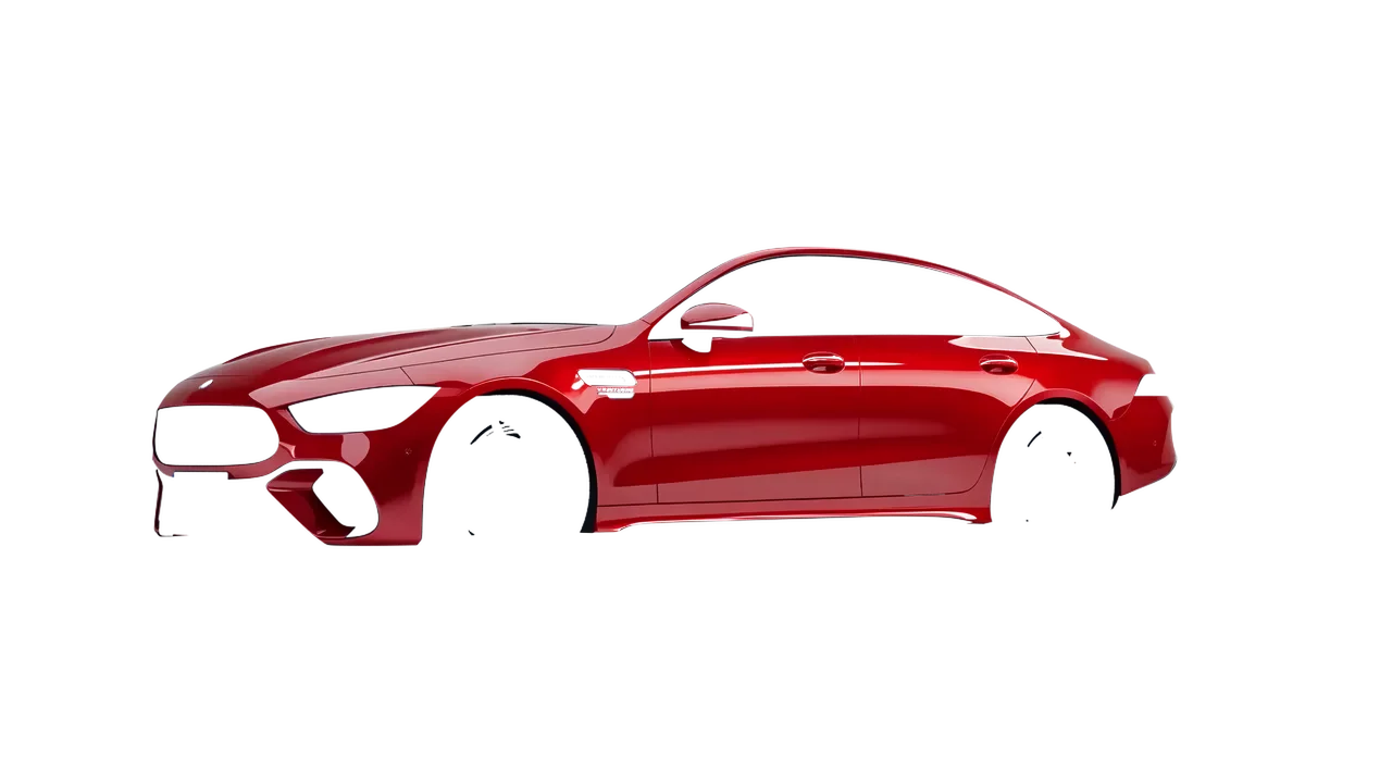 Mercedes-Benz AMG Gt63 S E Performance 4 Door 2023 wrapped in Hot Rod Red (3M G13), front three-quarter view