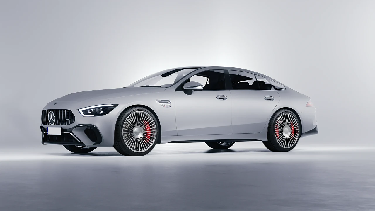Mercedes-Benz AMG Gt63 S E Performance 4 Door 2023 on RDB LA 50 forged wheels, front three-quarter view