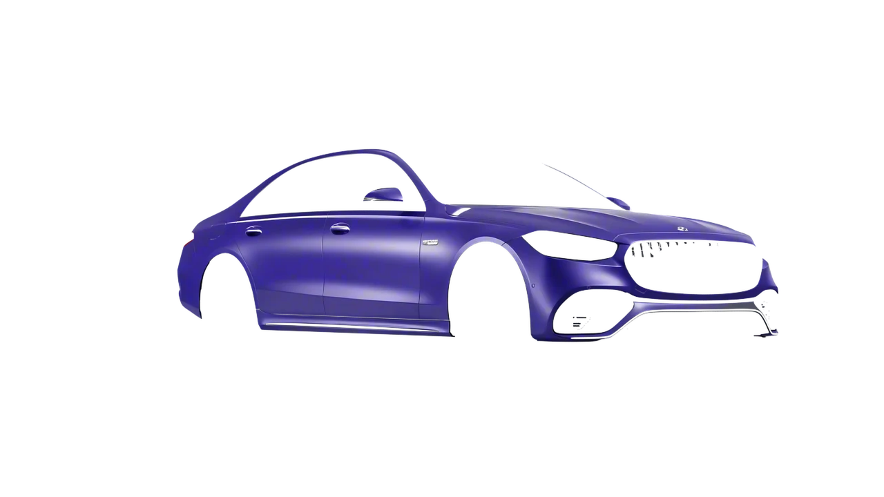 Mercedes-Benz AMG S 63 E Performance 2023 wrapped in Purple (Avery Dennison SW900-587-D), front three-quarter view