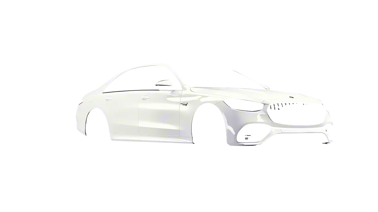 Mercedes-Benz AMG S 63 E Performance 2023 wrapped in Gloss White (3M G10), front three-quarter view