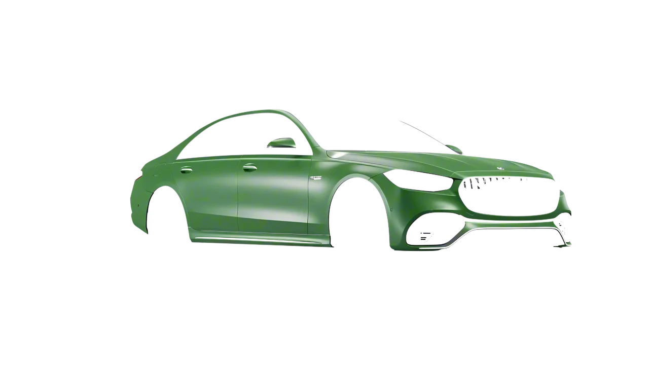 Mercedes-Benz AMG S 63 E Performance 2023 wrapped in Apple Green (Avery Dennison SW900-745-M), front three-quarter view