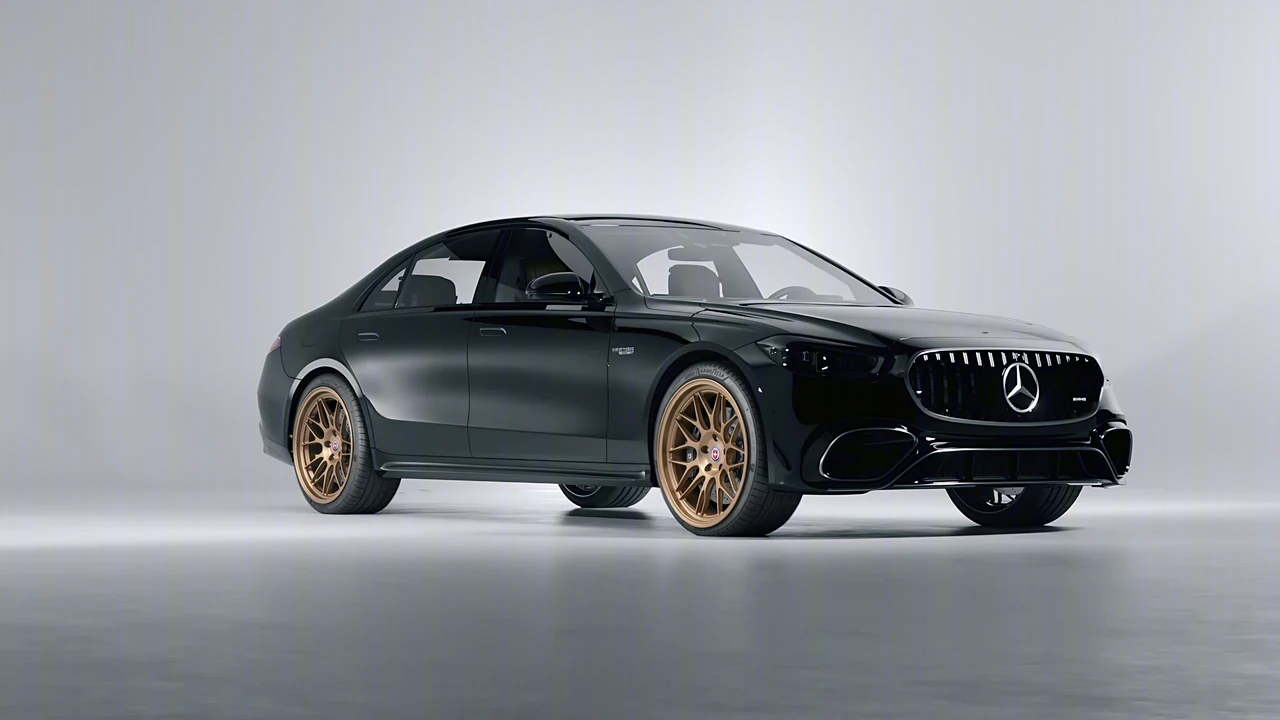 Mercedes-Benz AMG S 63 E Performance 2023 on HRE Performance Wheels 300-GTS forged wheels, front three-quarter view
