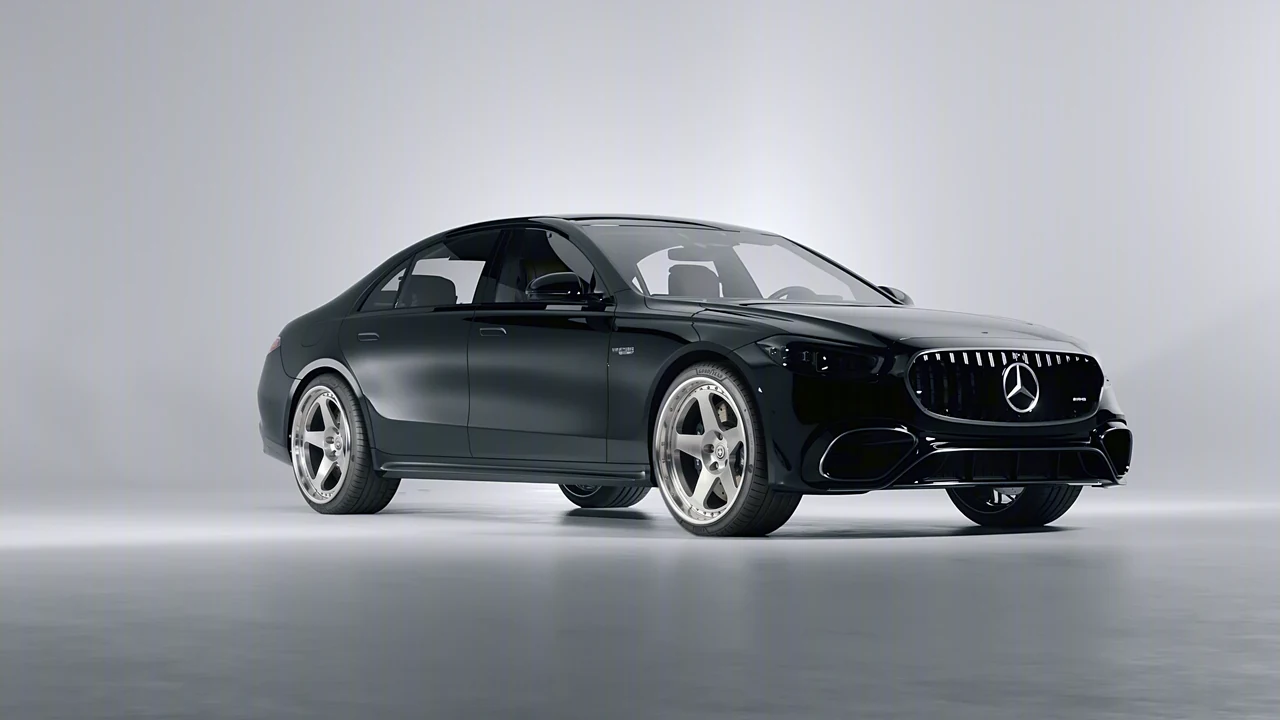 Mercedes-Benz AMG S 63 E Performance 2023 on HRE Performance Wheels 305 forged wheels, front three-quarter view