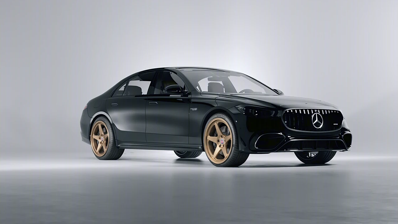 Mercedes-Benz AMG S 63 E Performance 2023 on HRE Performance Wheels 305-GTS forged wheels, front three-quarter view
